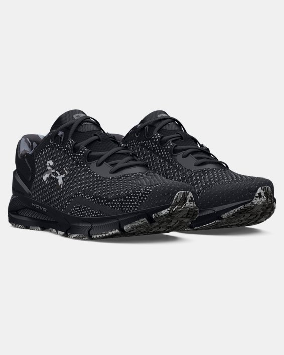 Men's UA HOVR™ Intake 6 Camo Running Shoes in Black image number 3